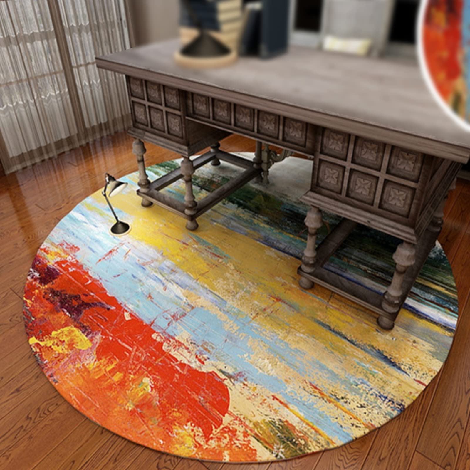 Ronde design laagpolig vloerkleed Celestial