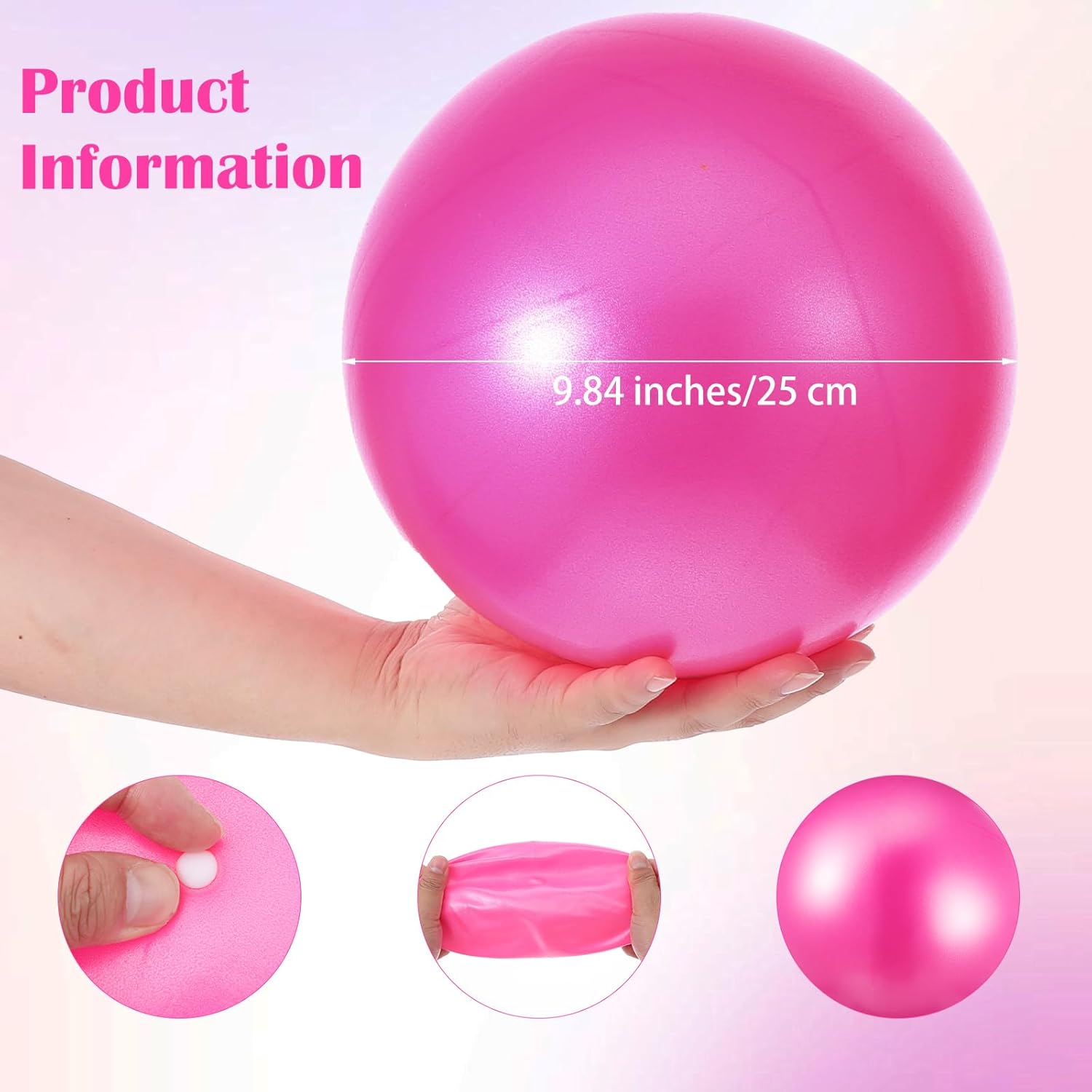 Kifmurase 10Pcs Small Exercise Balls, 9 Inch Mini Pilates Ball, Yoga Therapy Core Ball, Barre Equipment Mini Yoga Balls for Stability, Fitness, Physical Therapy, Stretching at Home Gym