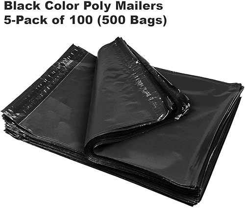 Miniatura 3 de iMBAPrice Sobres de polietileno negro de 9 x 12 pulgadas, paquete de 500 bolsas de sobres de envío de polietileno de tamaño mediano #3,