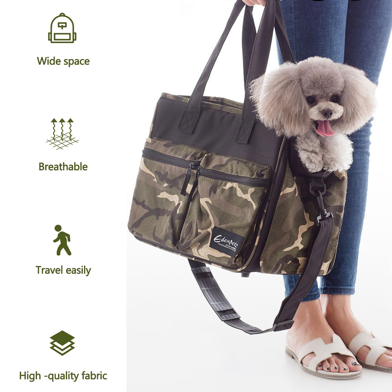Galatée Bolsa Transportadora para Gatos, Bolsa Plegable para Mascotas Aprobada por Aerolíneas, Transportín De Viaje para Gatos y Perros, Bolsa De Transporte para Viajes Largos(Verde)