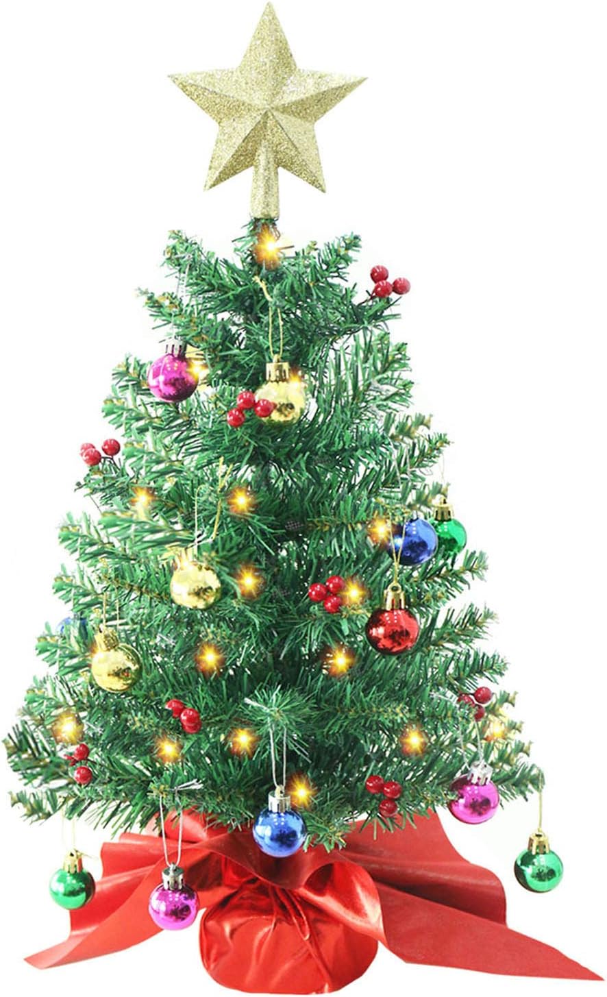 24 Inch Tabletop Christmas Tree, Artificial Mini Xmas Pine Tree with LED String Lights and Ornaments,Christmas Decoration Tree Decor 24 Inch Tabletop Christmas Tree, Artificial Mini Xmas Pine Tree with LED String Lights and Ornaments,Christmas Decoration Tree Decor