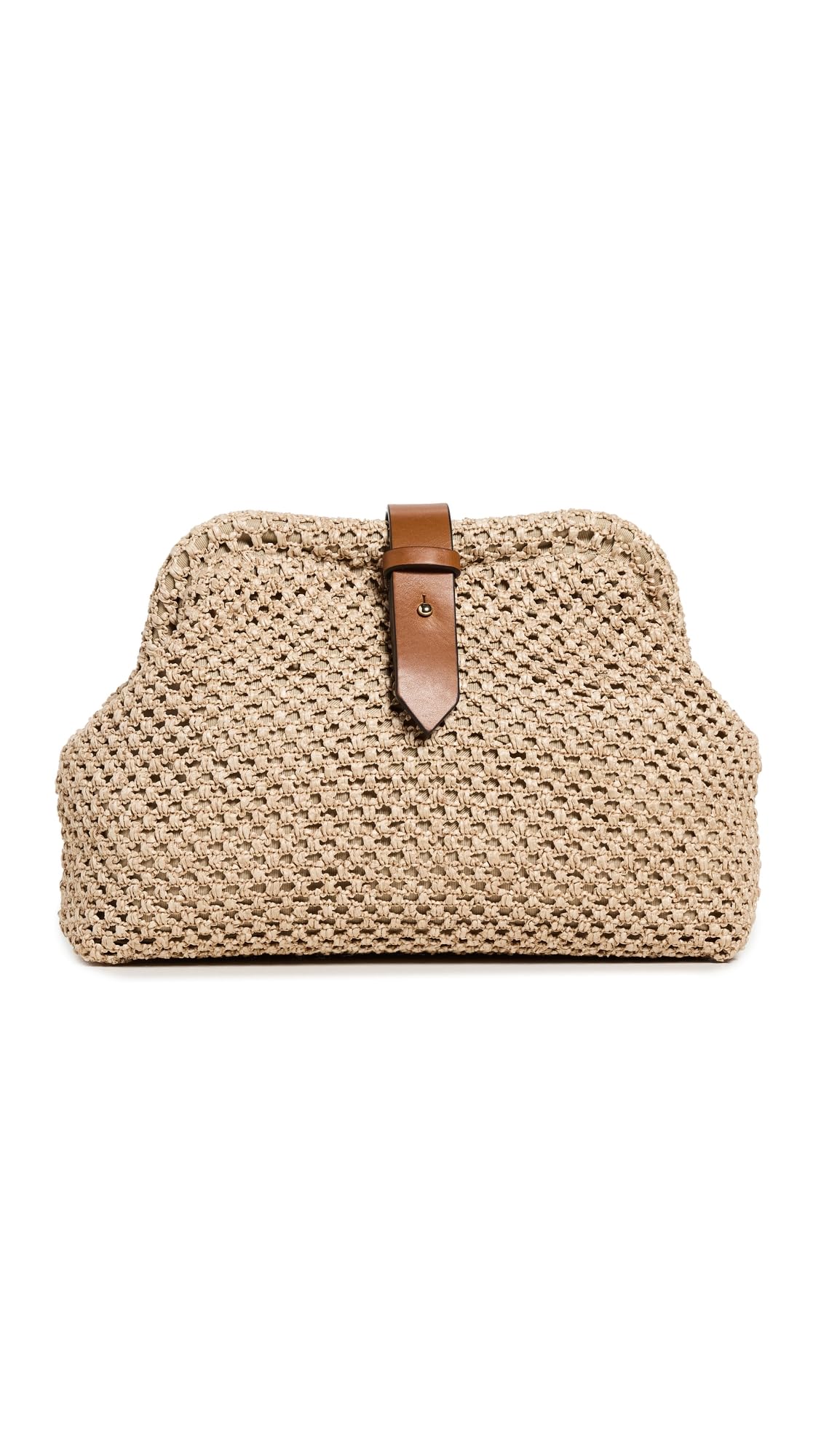 Caterina bertini Women's Woven Clutch, Natural, Tan, One Size