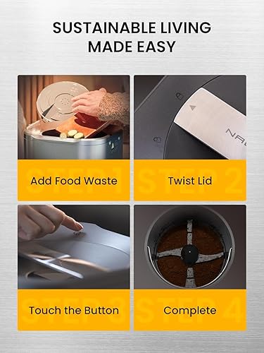 Miniatura 7 de NA2 - Eliminador de basura compacto, compostador de cocina inteligente para interiores, contenedor de compost de residuos de alimentos con filtro de