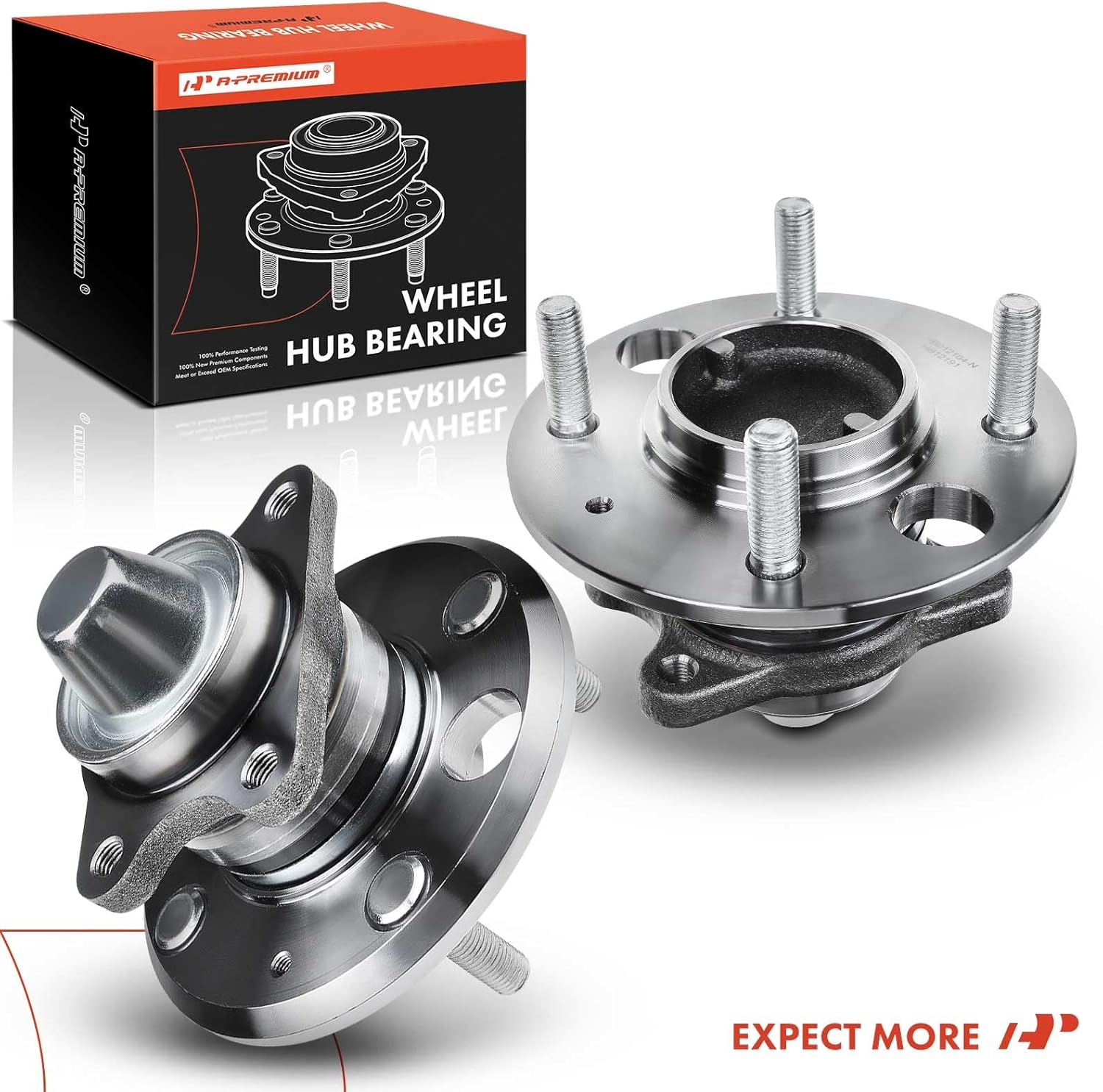 A-Premium 2 x Rear Wheel Bearing and Hub Assembly with 4-Lug Compatible with Hyundai Sonata 1999-2005, Kia Magentis 2001-2006, Optima 2001-2006 - Image 9