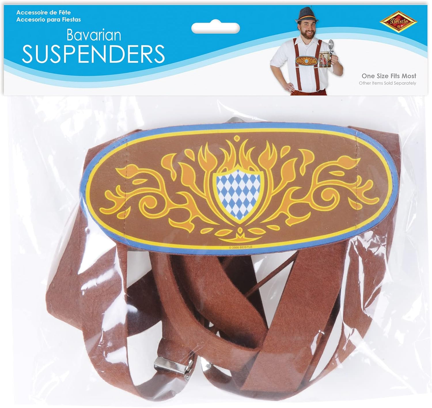 Beistle Bavarian Suspenders, OSFM, Multicolor