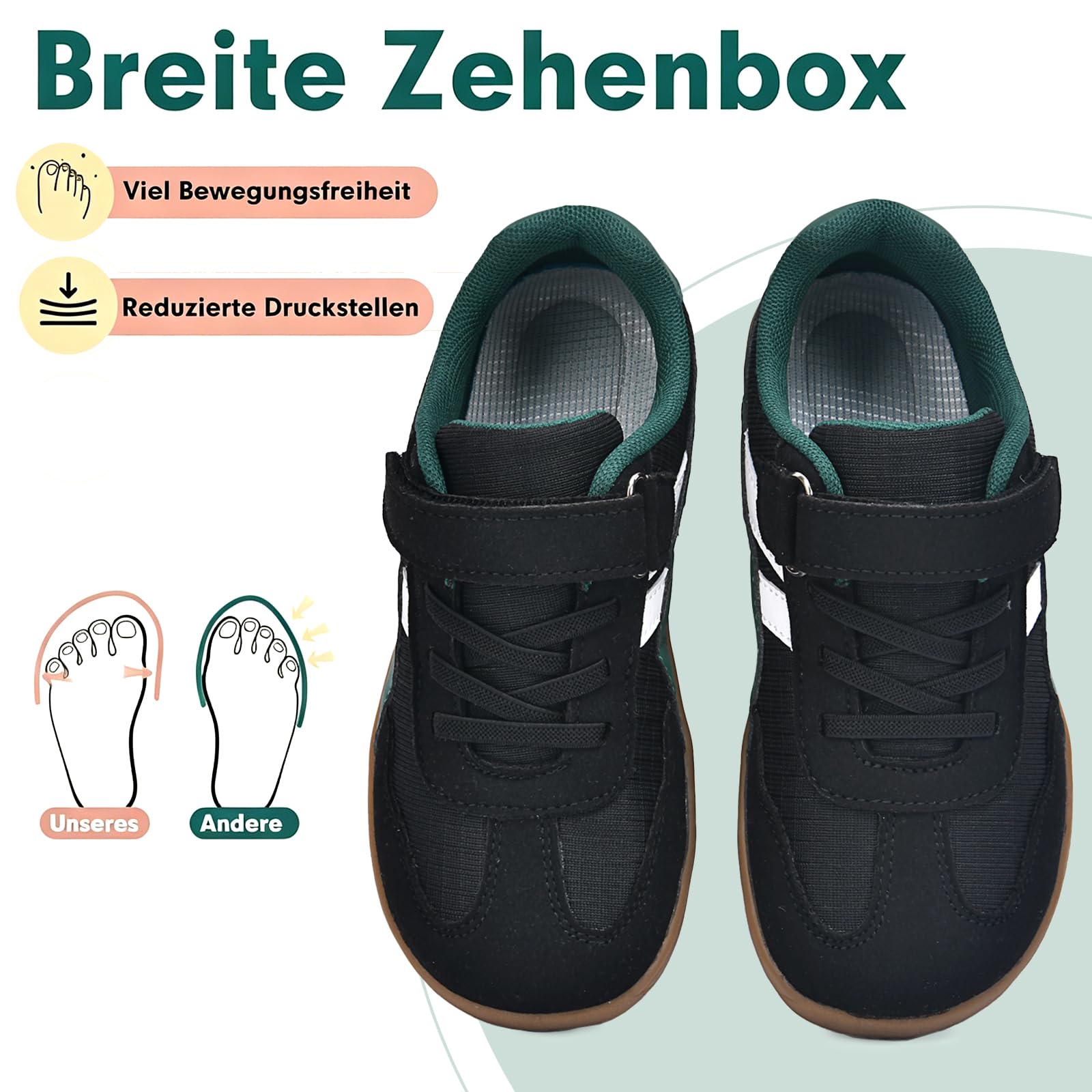 AONETIGER Kinder Barfußschuhe Breite Zehenbox Minimal Sneaker Gr.28-36EU | Leicht Zero Drop Sohle Trail Walking Schuhe | Leicht Atmungsaktive Rutschfeste | Ideal für Spielplatz, Schule, Sport & Alltag