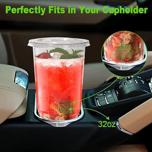 Miniatura 4 de 50 unidades Vasos de plástico de 32 onzas con tapas, 50 juegos de vasos transparentes desechables de gran tamaño, ideales para batidos, café helado,