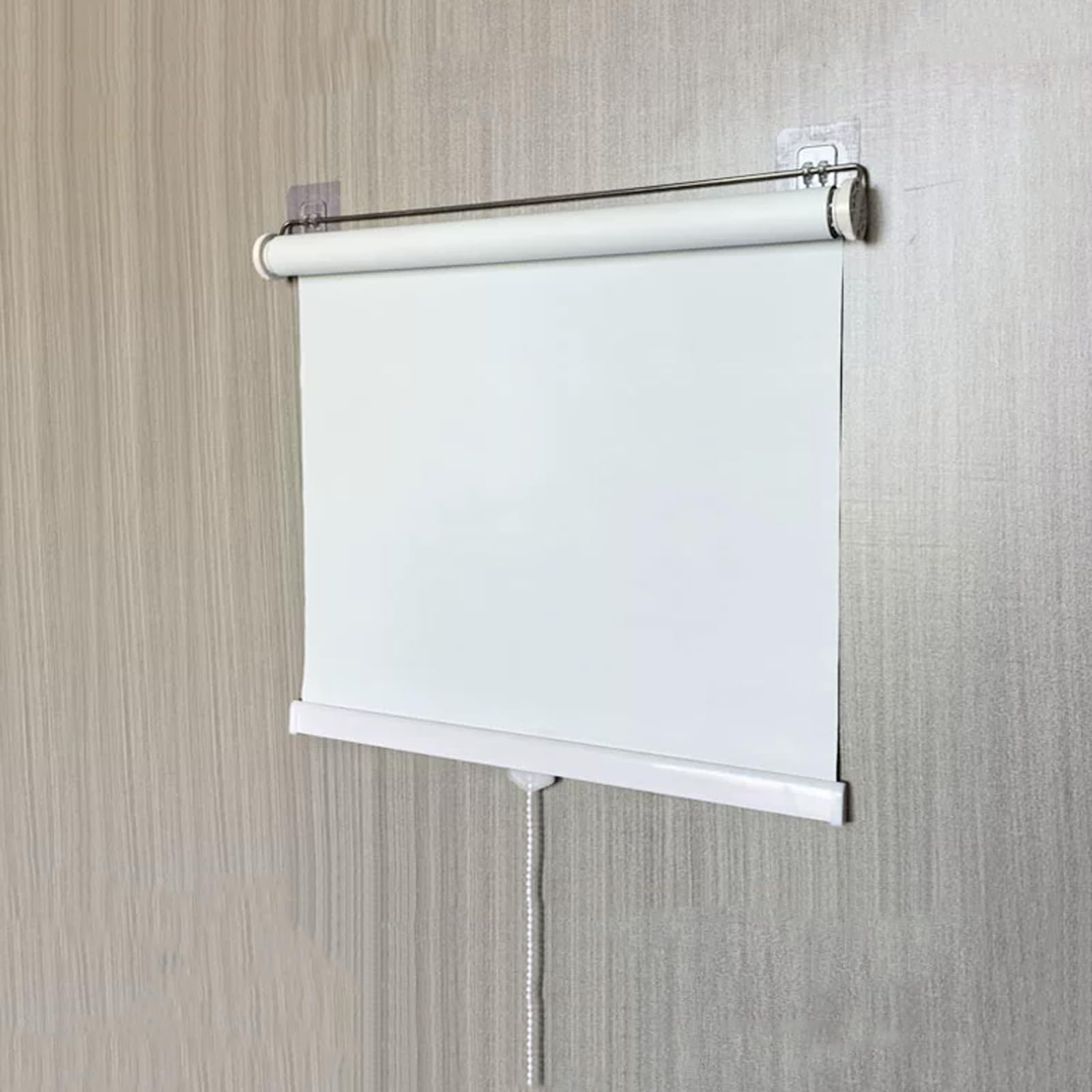Schnurlos Verdunklungsrollo,Springrollo Fenster Rollos für innen,Tragbare Blickdicht Hitzeschutz Stoffjalousien,Ohne Bohren Sichtschutz Vorhang,Breite x Länge (85cm x 150cm,White)