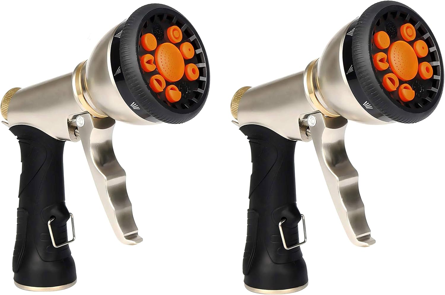 AltraTech Metal Garden Hose Nozzle Heavy Duty Hose Sprayer Nozzle 2 Pack with 9 Adjustable Patterns For Garden, Car Wash : Patio, Lawn & Garden