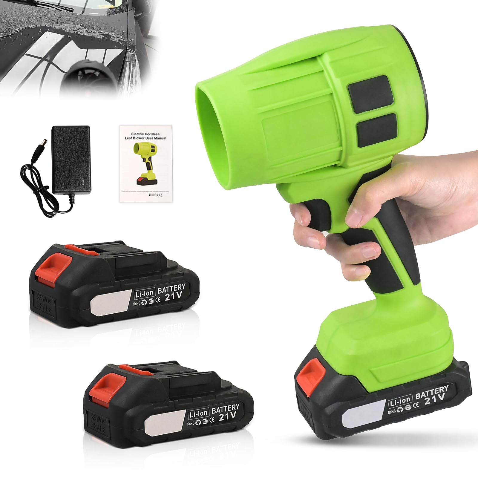 バッテリー2個 ブロワー 洗車 6500mAh 大容量 バッテリー搭載 Amazon.co.jp: ブロワー 洗車【新昇級版モデル 】 6500mAh大容量