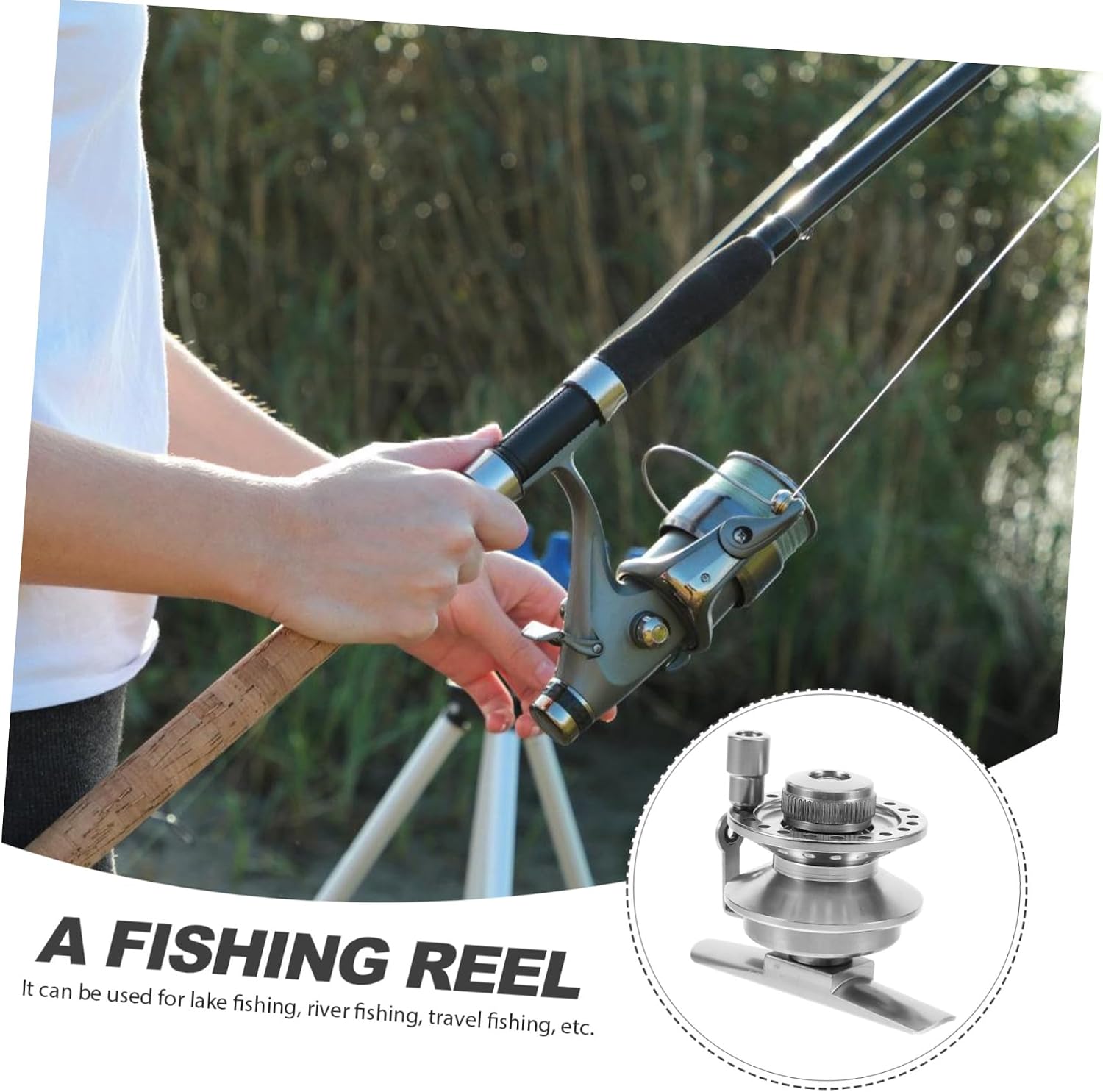 POPETPOP Ice Fishing Wheel Metal Fishing Reel Compact and Lightweight Design for Easy Carrying and Storage