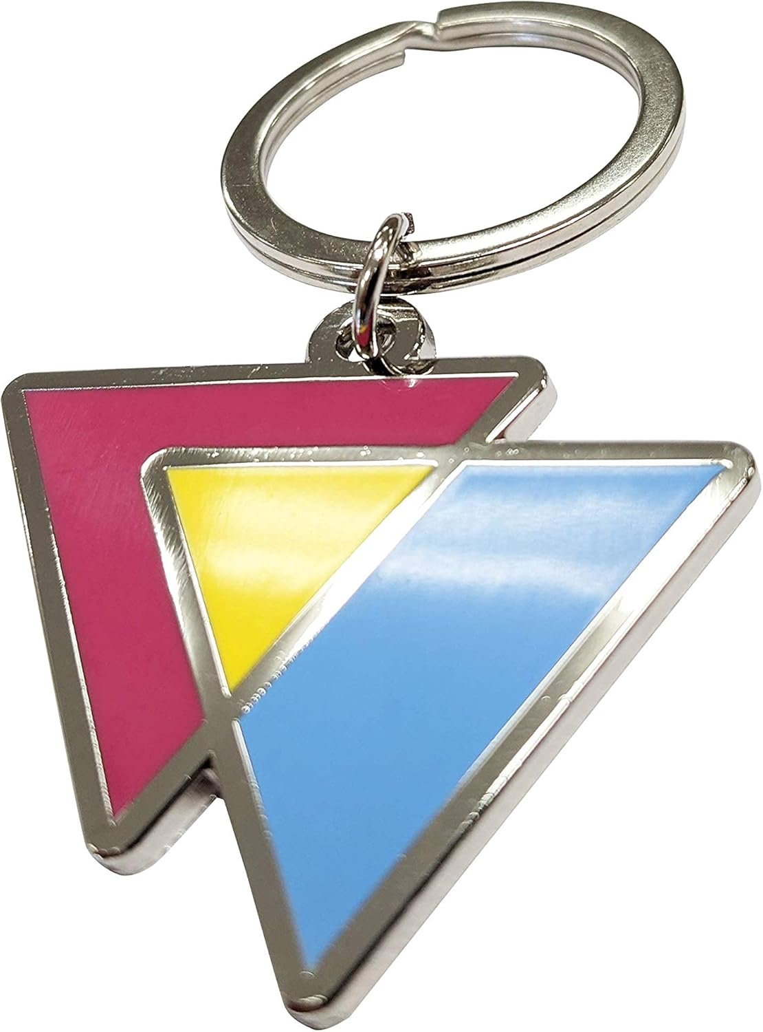Applicable Pun Pansexual Flag Triangles Pink Yellow and Blue LGBTQ Support Pride Symbol - 1.75 inch Enamel Keychain with Keyring - Image 4