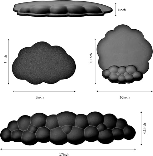 Miniatura 2 de Cloud - Almohadilla para reposamuñecas para teclado y mouse para computadora, alivio del dolor de brazos, alfombrilla de mouse ergonómica con base