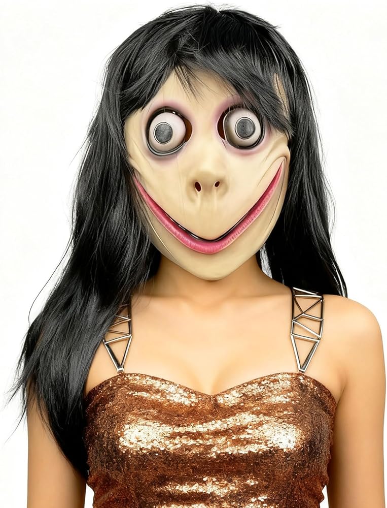 Amazon.com: MOMO Mask, Scary Momo Head Masks with Long Wig