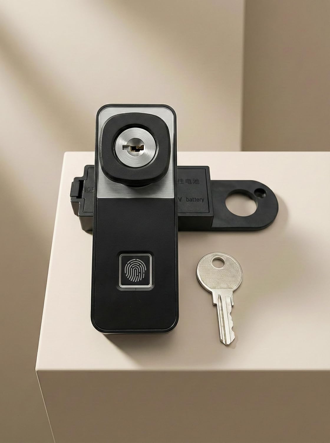 QIDOTS X121 Smart Cabinet Lock with Fingerprint & Bluetooth App Control | Biometric Drawer Lock with Key Backup | Smart Digital Lock for Cabinet, Wardrobe & Cupboard with USB Emergency Power
