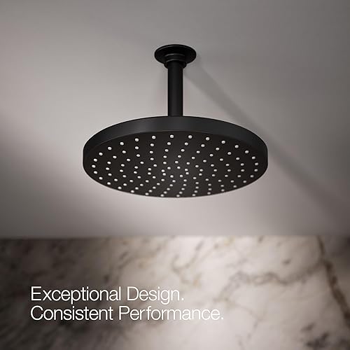 Miniatura 20 de Kohler 76465-Y-BN Awaken Cabezal de lluvia de una sola función, 2.5 gpm, níquel cepillado vibrante Vibrant Brushed Nickel,Negro mate,Bronce frotado