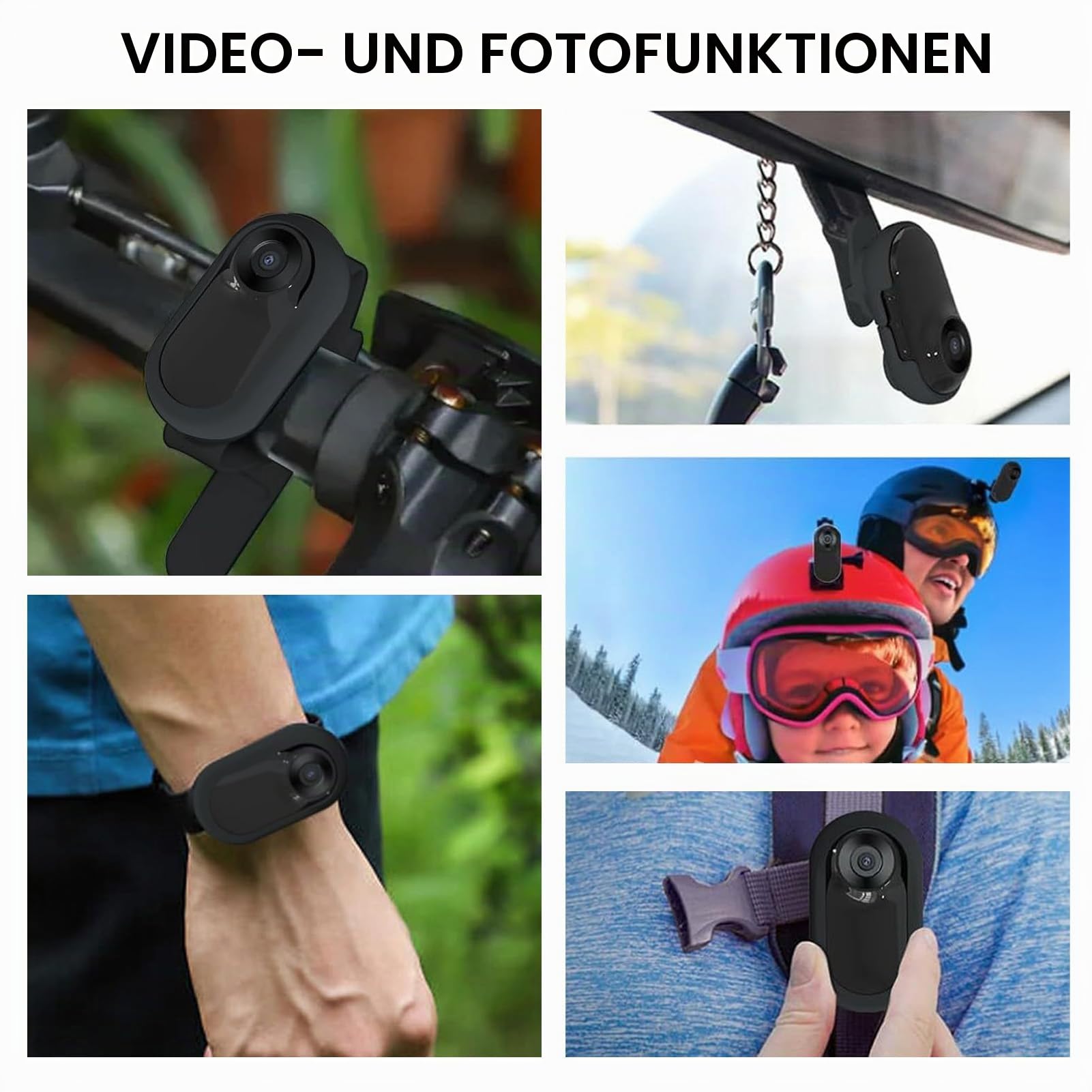 Goshyda HD 1080P Katzenhalsband-Kamera, 170° Weitwinkelobjektiv, Haustier-Hundehalsband-Kamera, Sport-Action-Kamera mit Videoaufzeichnungen, für Mountainbiken, Reisen mit Haustieren