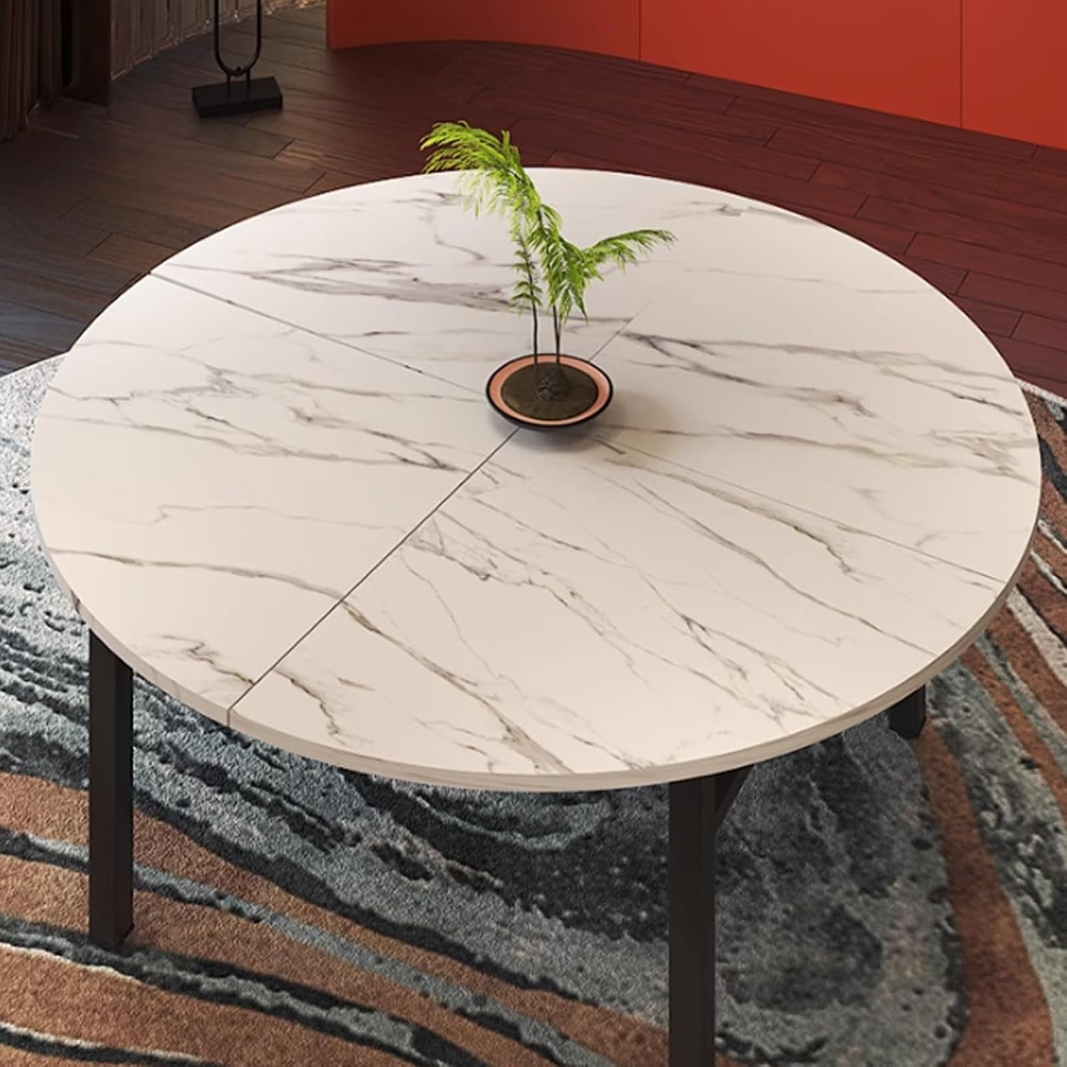 Large Round Foldable Table Top Extender, Wood Folding Round Tabletop, Folding Desktop Extender, No Legs Easy to Storedate More Guests(120cm/47.2in)