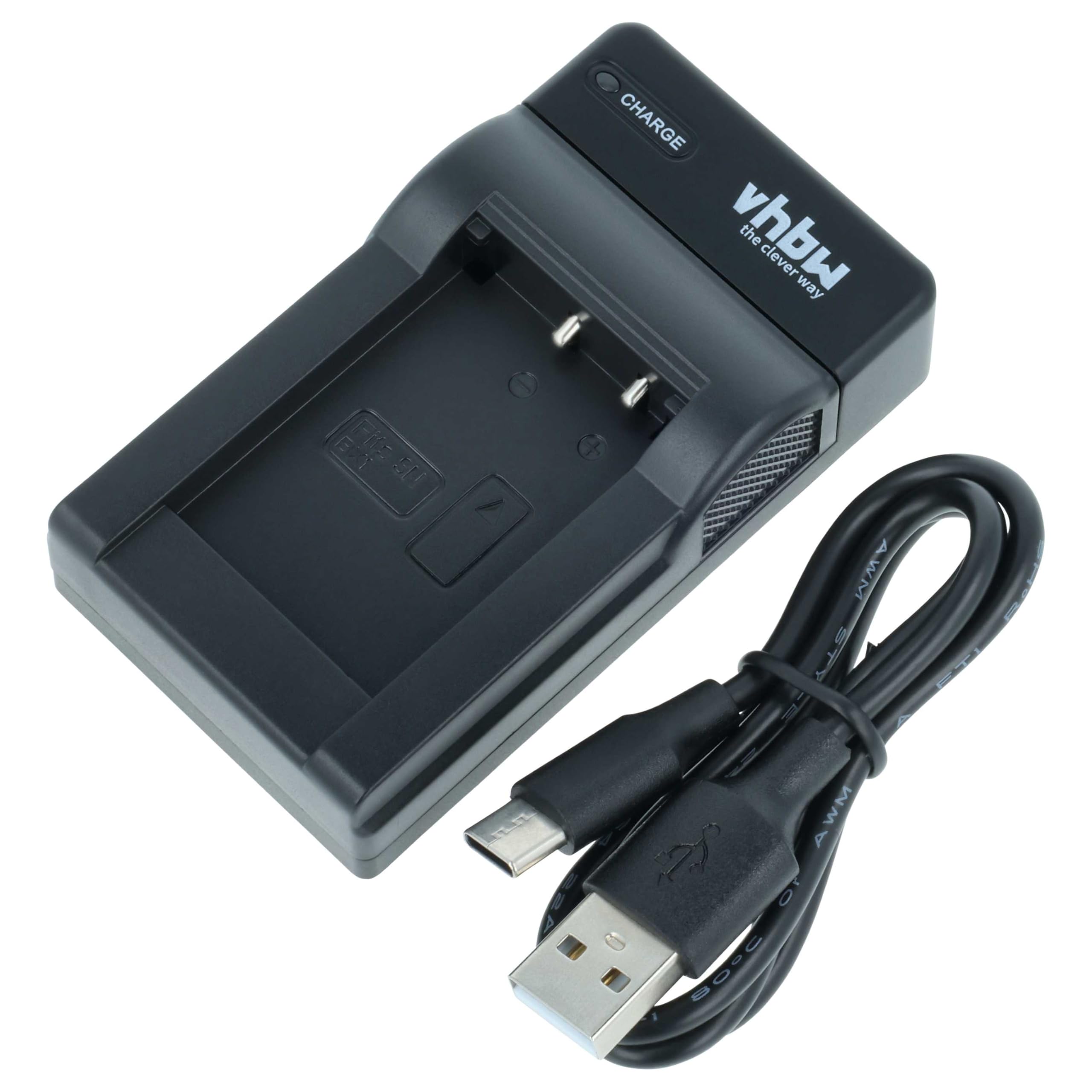 vhbw caricatore USB-C compatibile con Sony Cybershot DSC-H400, DSC-HX300, DSC-H400V, DSC-HX350 camera + cavo USB-C + LED