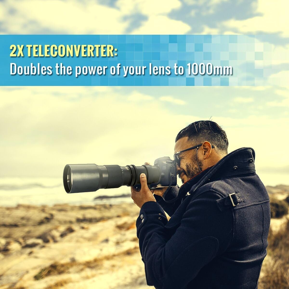 One-Day Sale: Up to 60% Off High-Power 500mm/1000mm f/8 Manual Telephoto Lens for Canon EOS 80D, EOS 90D, Rebel T3, T3i, T5, T5i, T6i, T6s, T7, T7I, T8I, SL3, EOS 60D, EOS 70D, EOS 5D, EOS5D IV, EOS 6D II, EOS 7D II SLR Cameras
