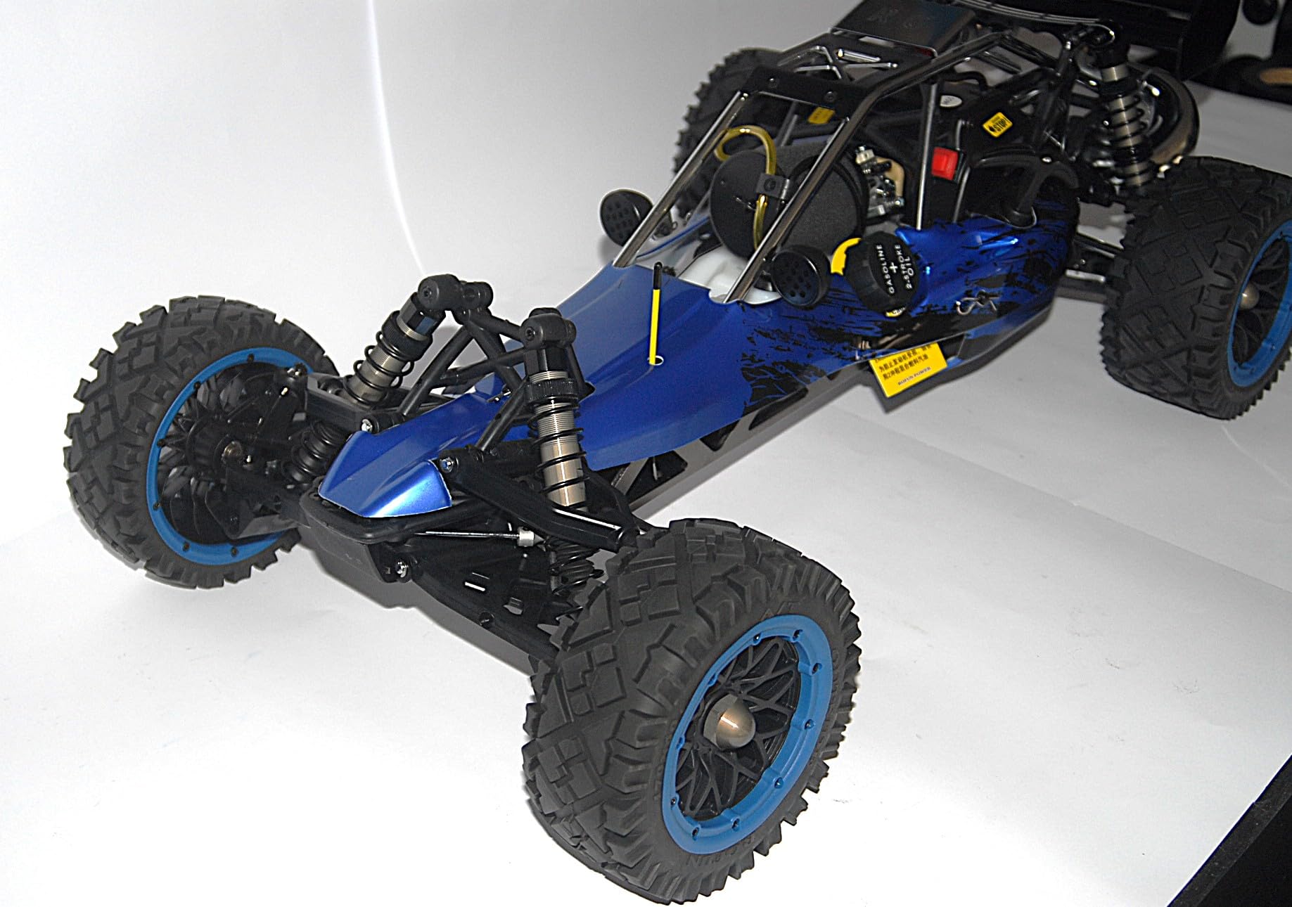 Auto RC 1/5 Baha Baja 36cc 2WD Off Road Blu – Auto RC a Benzina Versione Speciale AS Hobby con Cerchioni Scomponibili 20 Raggi e Gomme All Terrain Incollate – 2.4 GHz