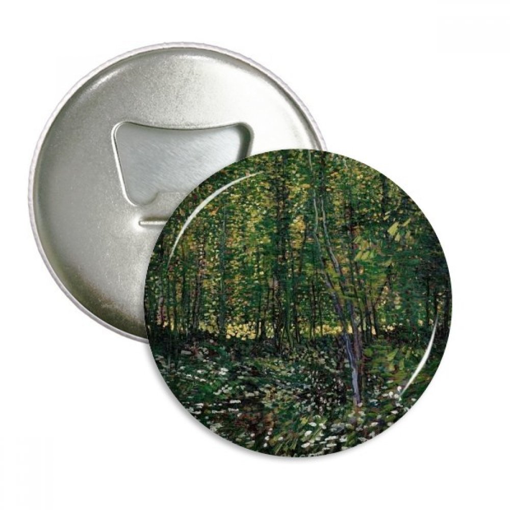 Badge bouton et décapsuleur forêt lot de 3 pièces idée cadeau