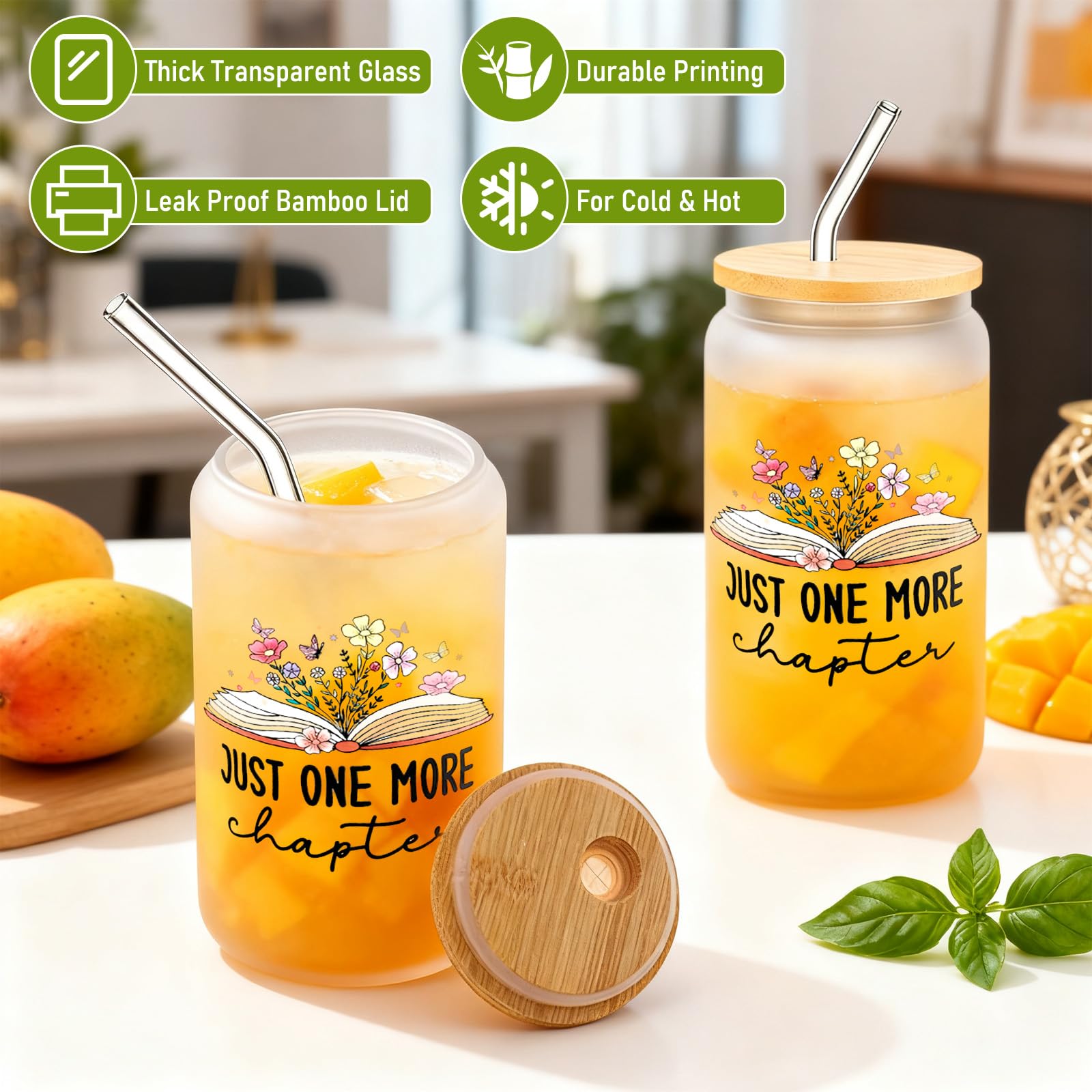 Regalo per gli amanti dei libri, 500 ml, tazza di vetro con coperchio e spazzola, per gli amanti dei libri, per i lettori, bibliotecari, compleanno