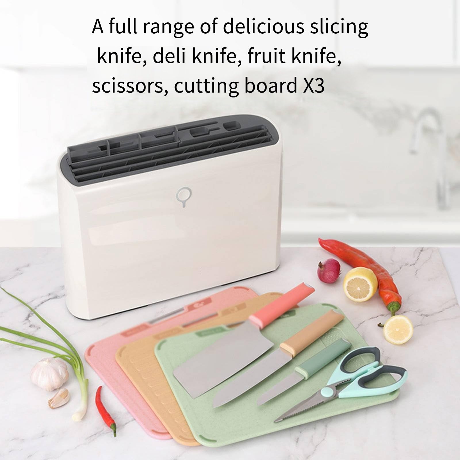 Tabla para cortar cuchillos, palillos, secador de desinfección, estante para cuchillos de desinfección de cocina, tabla para cortar de clasificación