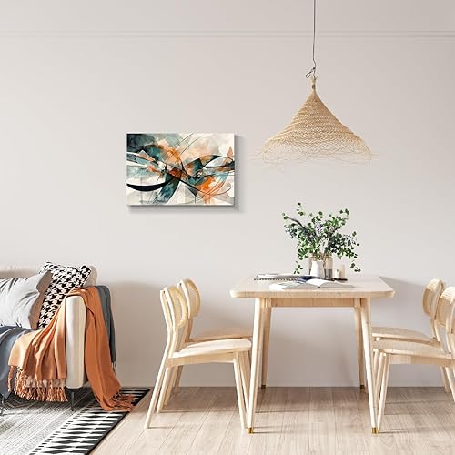 Miniatura 347 de Lienzo artístico para pared, pinturas de arte abstracto, fantasía azul, grafiti colorido sobre fondo blanco; decoración artística moderna para sala