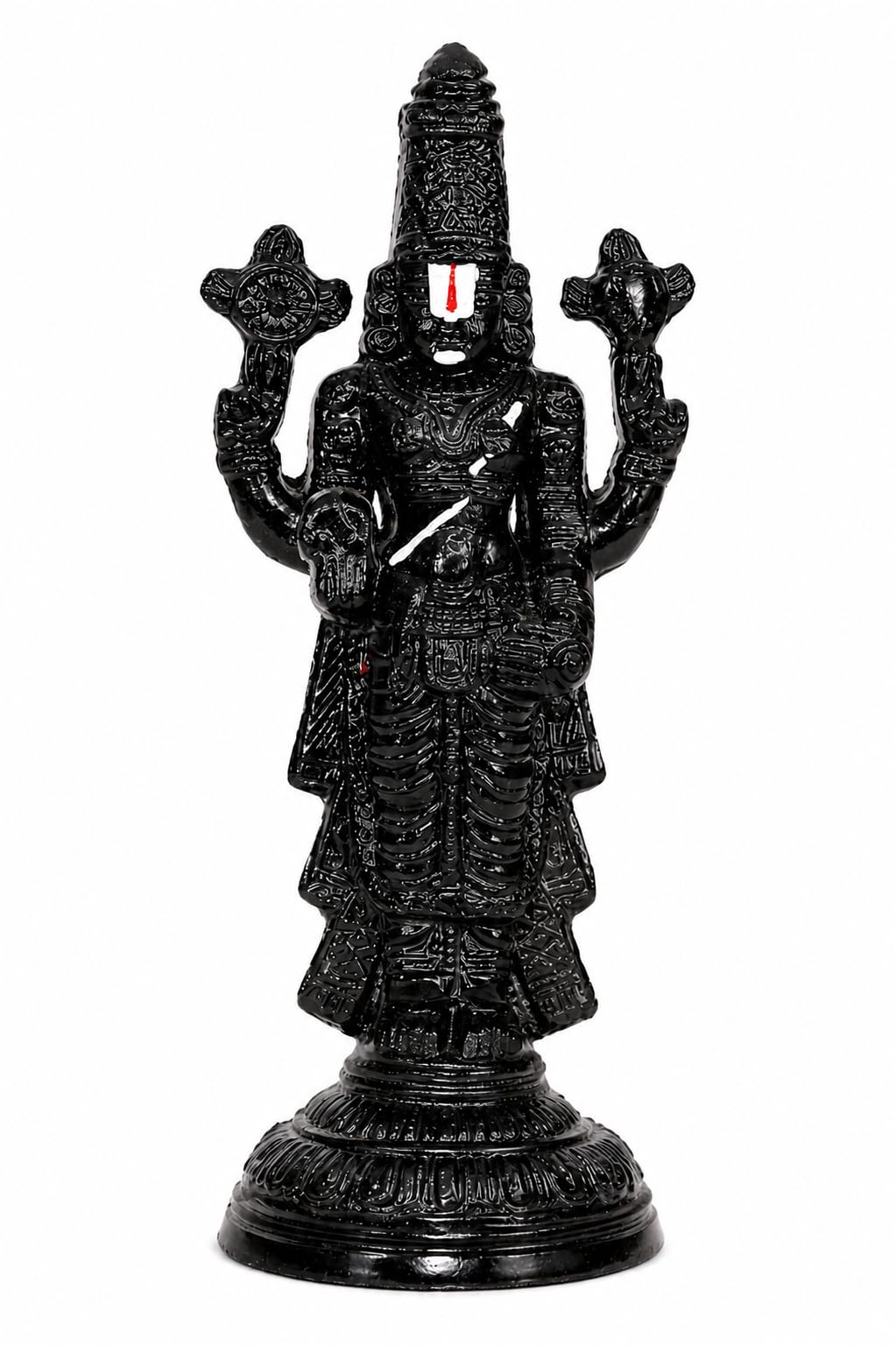 Lord Venkateswara Idol, Black, Resin Statue, Hindu God Figurine, Home Temple Decor-picture-35