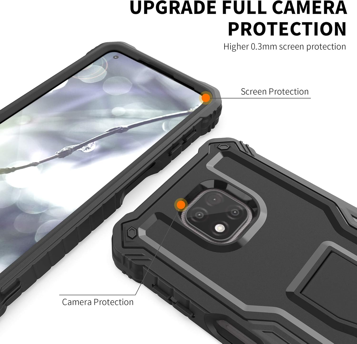 DUOPAL for Motorola Moto G Power 2021 Case, Military Grade Protection Shockproof Case with Tempered Glass HD Screen Protector and Kickstand Compatible with Moto G Power 2021 Phone 6.6 Inch (Black)