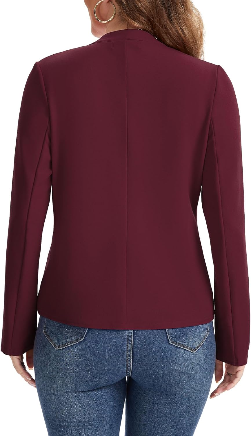 Blazers for Women Long Sleeve Notch Collar Blazer Button Front Casual Work Office Suit Jackets with Pockets - Image 5