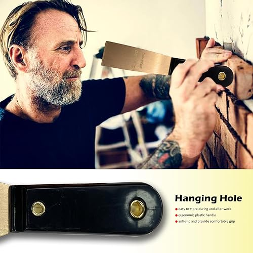 Miniatura 5 de WEDO Cuchillo de masilla de latón de 1-14 pulgadas, raspador de pintura con mango de baquelita, cuchillo para pintores, cuchillo para paneles de