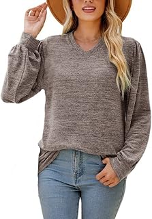 Strungten Womens Lovely Solid Color Outdoor Sweatshirt Loose Oversize Jumper Crewneck Party Tops Holiday Jumper Soft Comfortable Basic Sweatshirt Stylish Holiday Clothing for Women