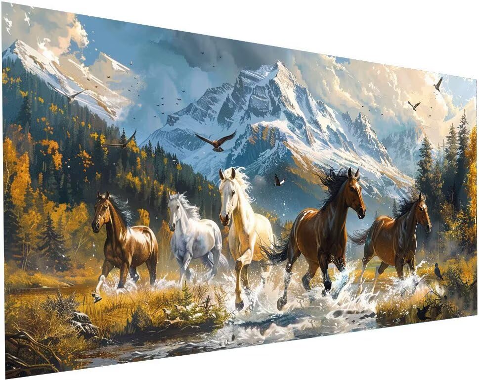 Kit complet broderie diamant avec toile adhésive premium 90x180 cm pour grand projet S-590