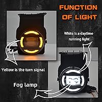 Vista 2 de Luces antiniebla LED y DRL compatibles con GMC Sierra 1500 2500 3500 de 2003-2006, 1 par de luces antiniebla delanteras con luces de circulación