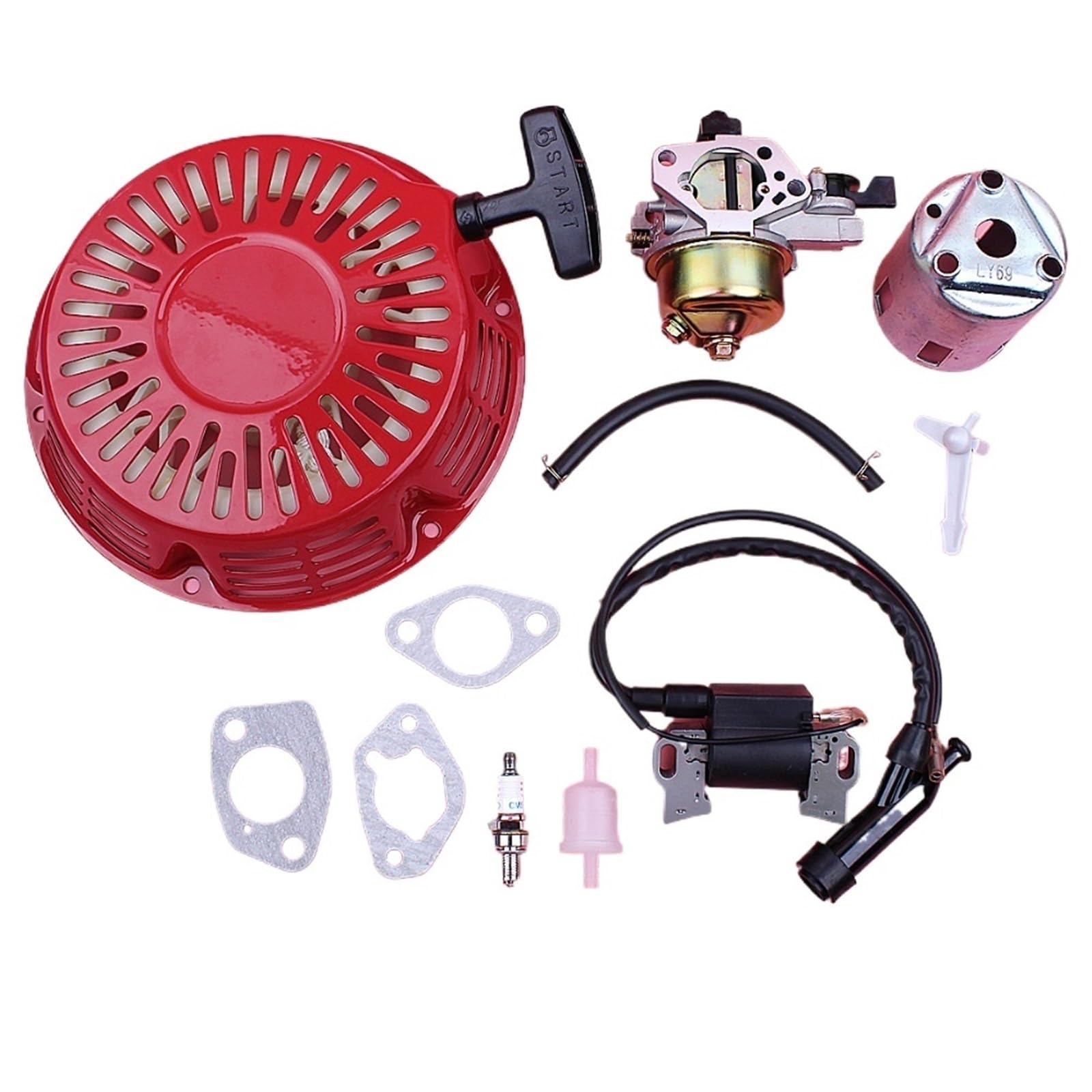 Bobina de Encendido del carburador, Arranque de Retroceso for cortacésped GX390 de 13 HP, Motor, Junta de biela, Kit de Taza