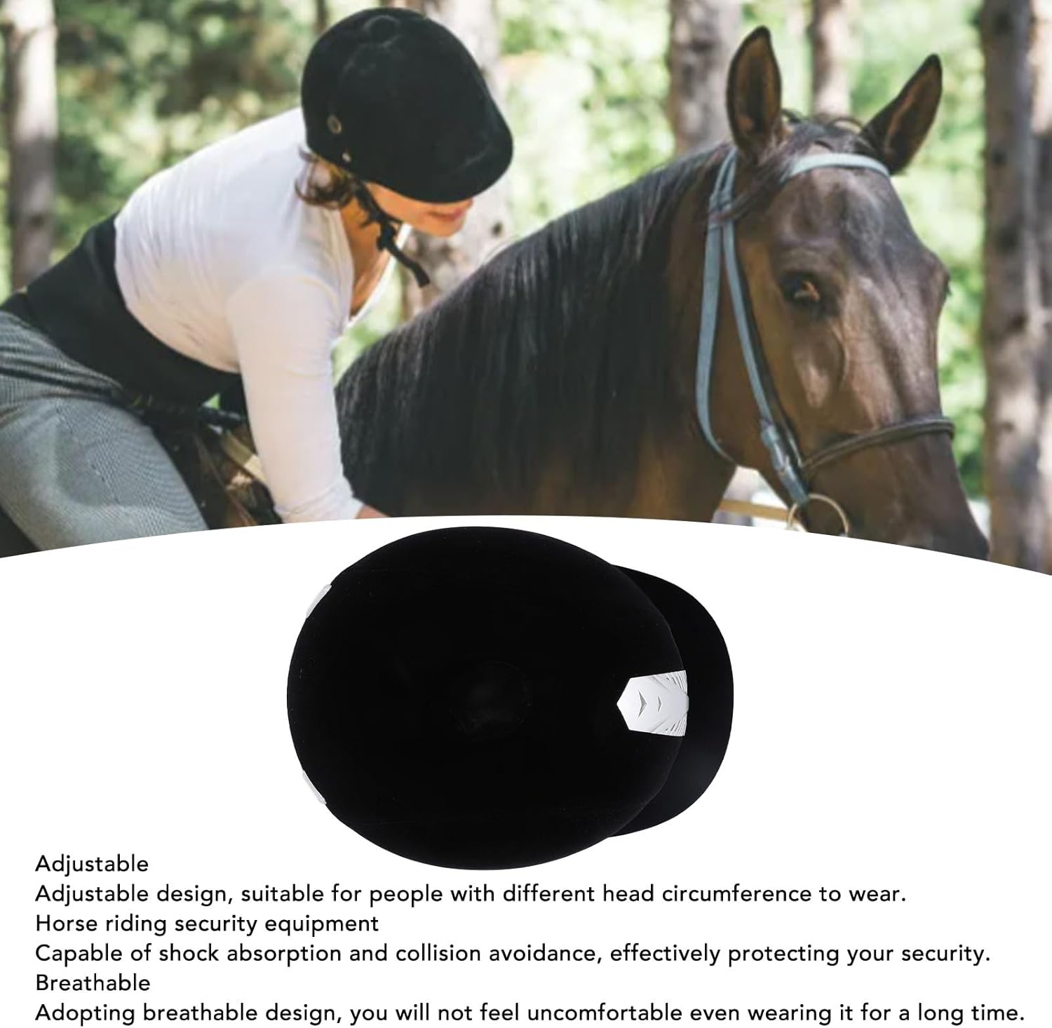 Fabater Equestrian Helmet, Adjustable Shock Absorbing Impact Proof Horse Riding Helmet with Detachable Design for Men, Women & Youth