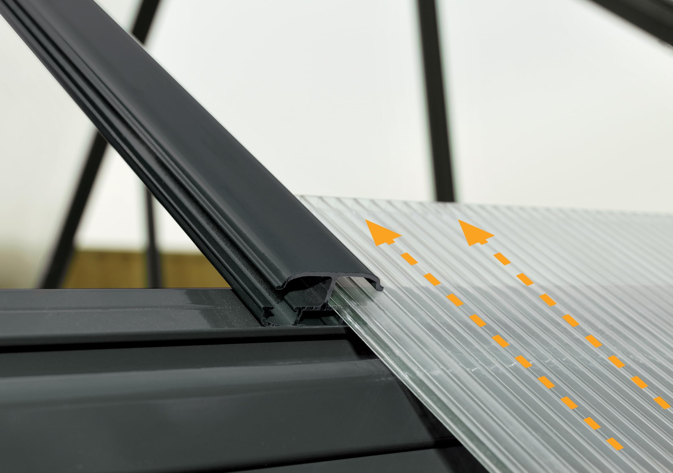 Canopia by Palram Gewächshaus gross Victory Orangery Treibhaus 365x305 cm Aluminium Grau Tomatenhaus Polycarbonatplatten UV-beständig
