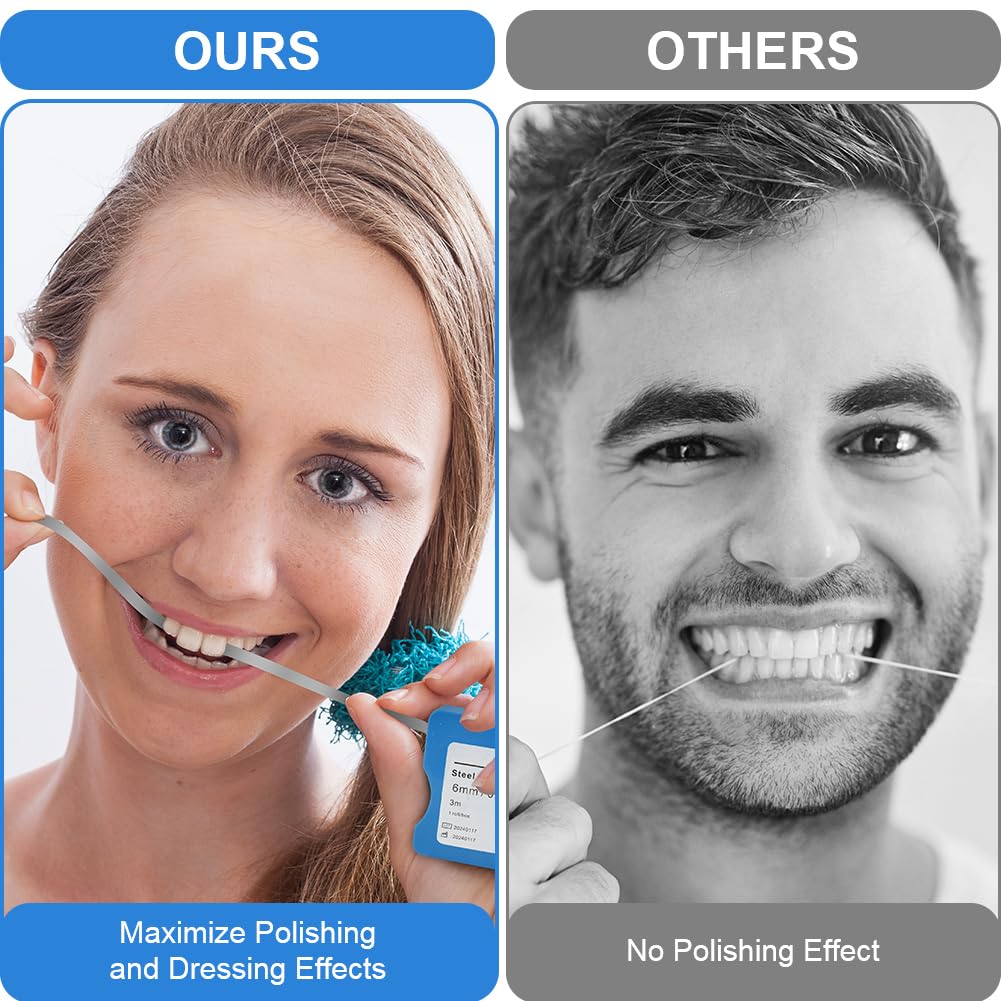 OFFCUP Tira de Pulido Dental 3m Rollo 6mm Abrasivos Blanqueadores Dientes Bandas Papel Lija Limpieza Whitening Azul