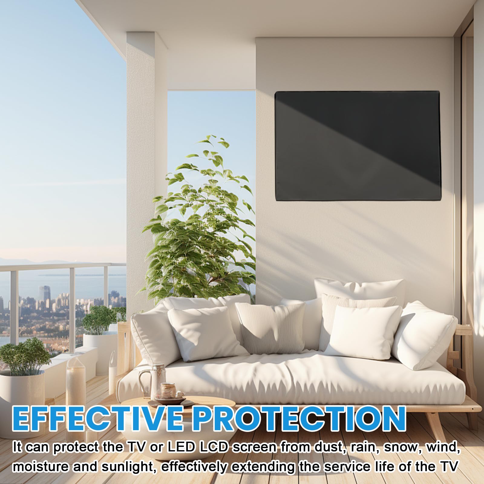Housse de protection d'écran pour TV 40-42 pouces Oxford 210D étanche universel