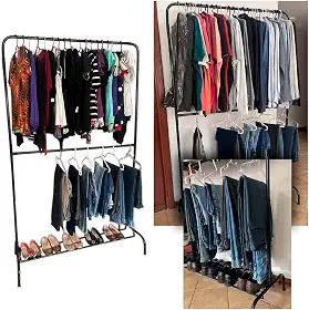 Arara de Roupa 2 Niveis unica com Sapateira Aço Reforçado !