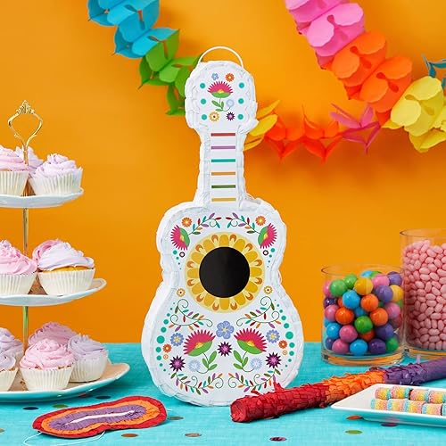 Miniatura 2 de BLUE PANDA Piñata floral para guitarra – 7.5 x 3 x 16.5 pulgadas, multicolor, juego de 3 piezas – Pinatas para fiesta de cumpleaños y fiesta mexicana