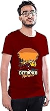 Screaming Ranngers Men's Round Neck Regular Fit Offroad Adventure Graphic Printed Half Sleeve Cotton T-Shirt