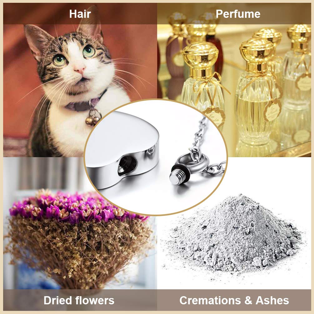 PROSTEEL Collana Ciondolo Portaceneri Cane Gatto Uomo a Forma Cuore in Acciaio Inossidabile
