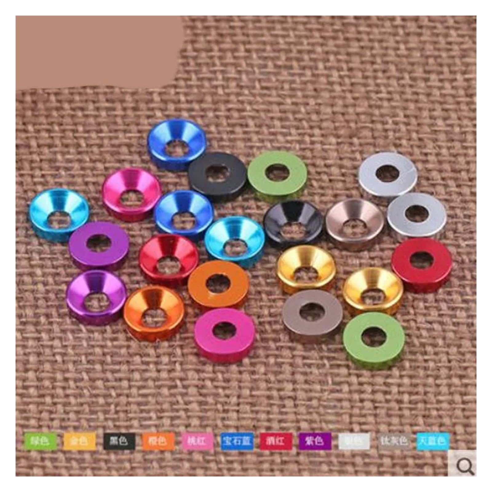 100 Stück/Lot bunte eloxierte Aluminium-Senkscheiben M2-M6 | Senkkopfschraubendichtung(M8 100pcs,Gray)