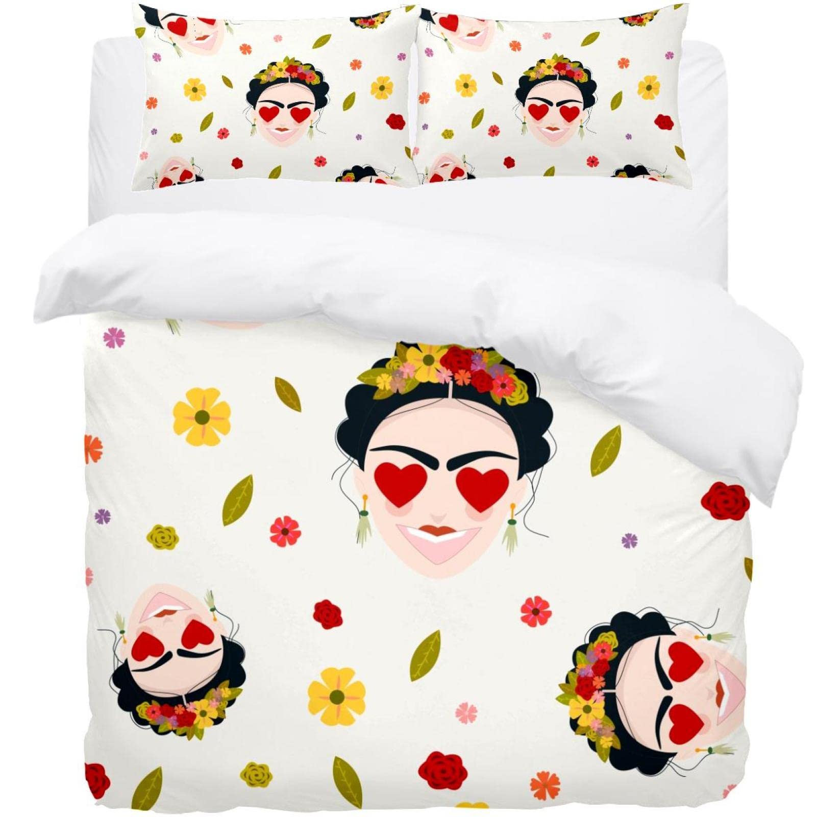 Parure de lit Frida Kahlo chaude et confortable avec housse de couette pour literie d'hiver
