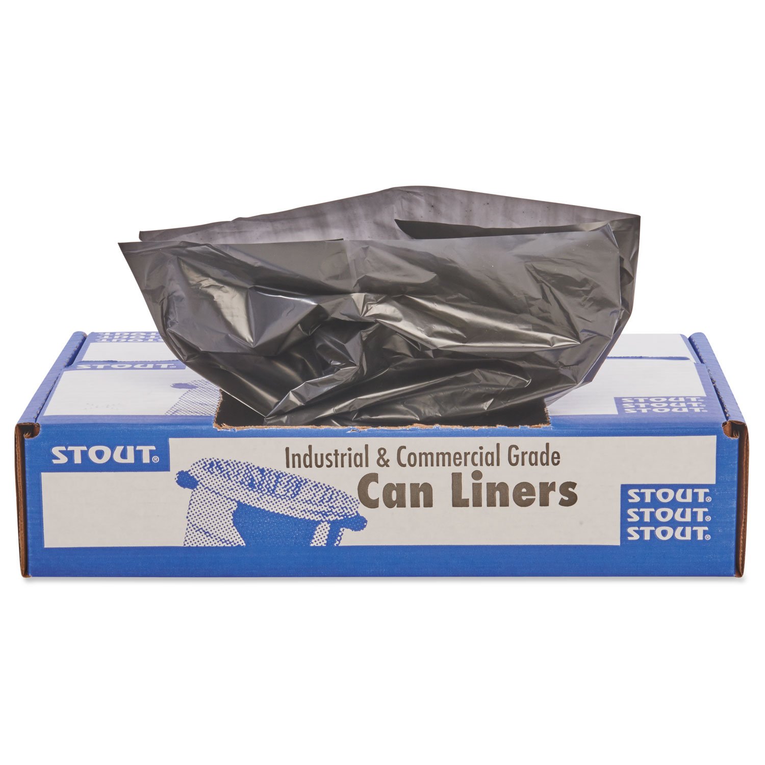 45 Gallon Trash Bags Heavy Duty STOUT Recycled Trash Bags 40x48