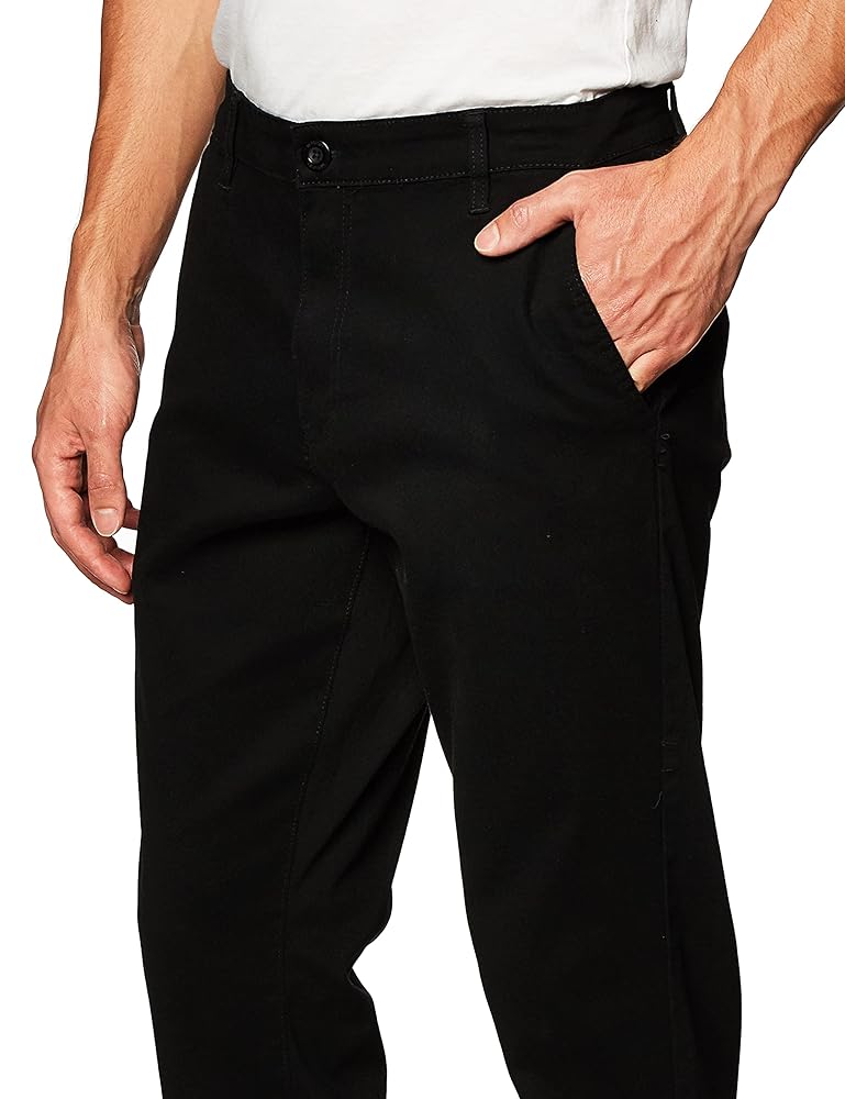 WT02 Men's Long Basic Stretch Skinny Chino Pant, Black(New