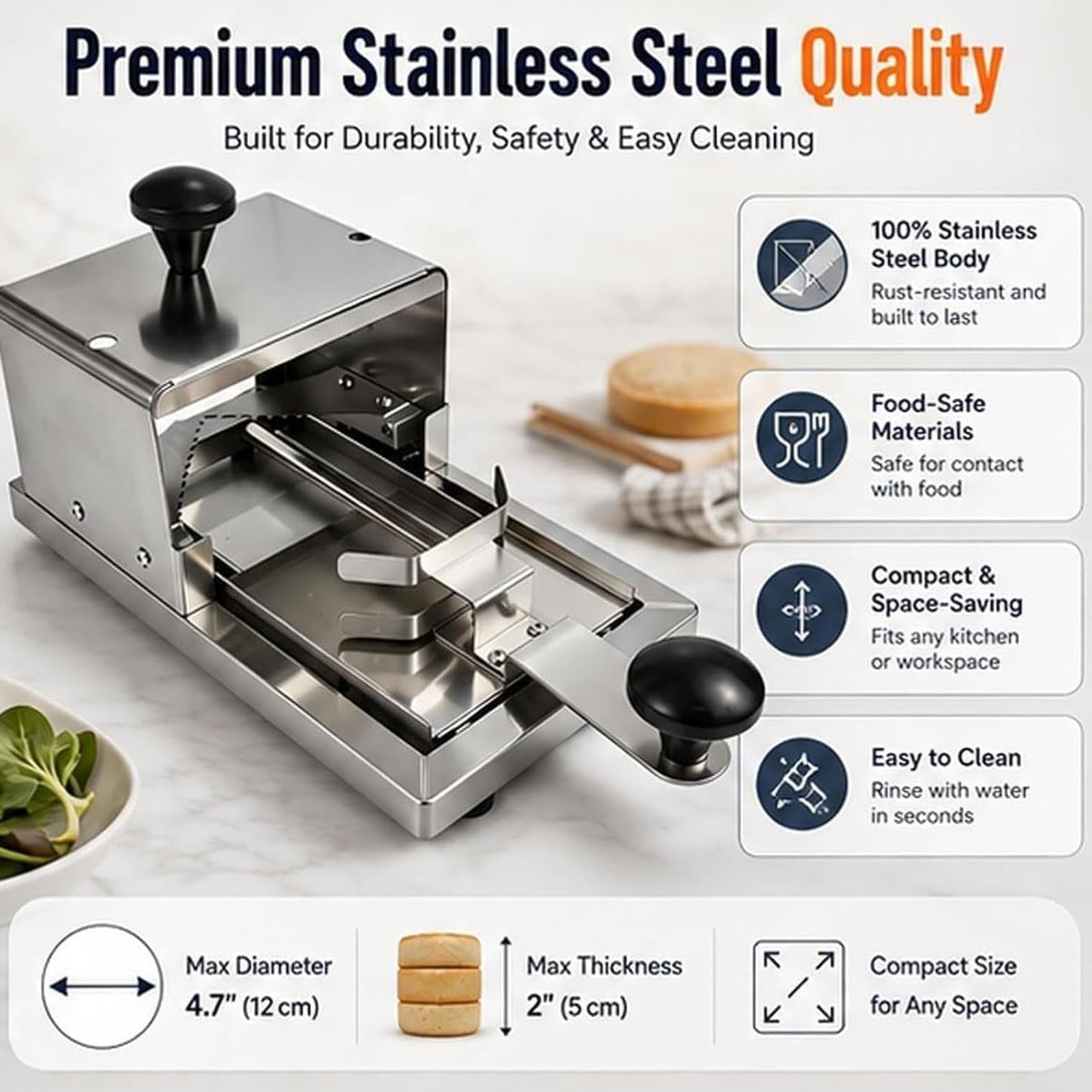 Affettatrice Manuale Commerciale Hamburger E Bagel,For Pane A Tutto Tondo